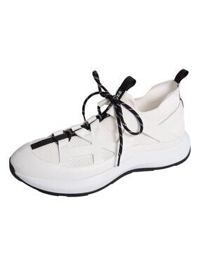 Hermes Sneakers Katana Low Cut Lace-up Logo Shoes Leather Fabric White
